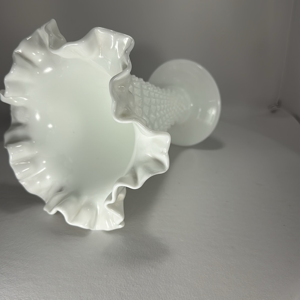Vintage Milk Glass Hobnail Vase - Picture 8 of 17